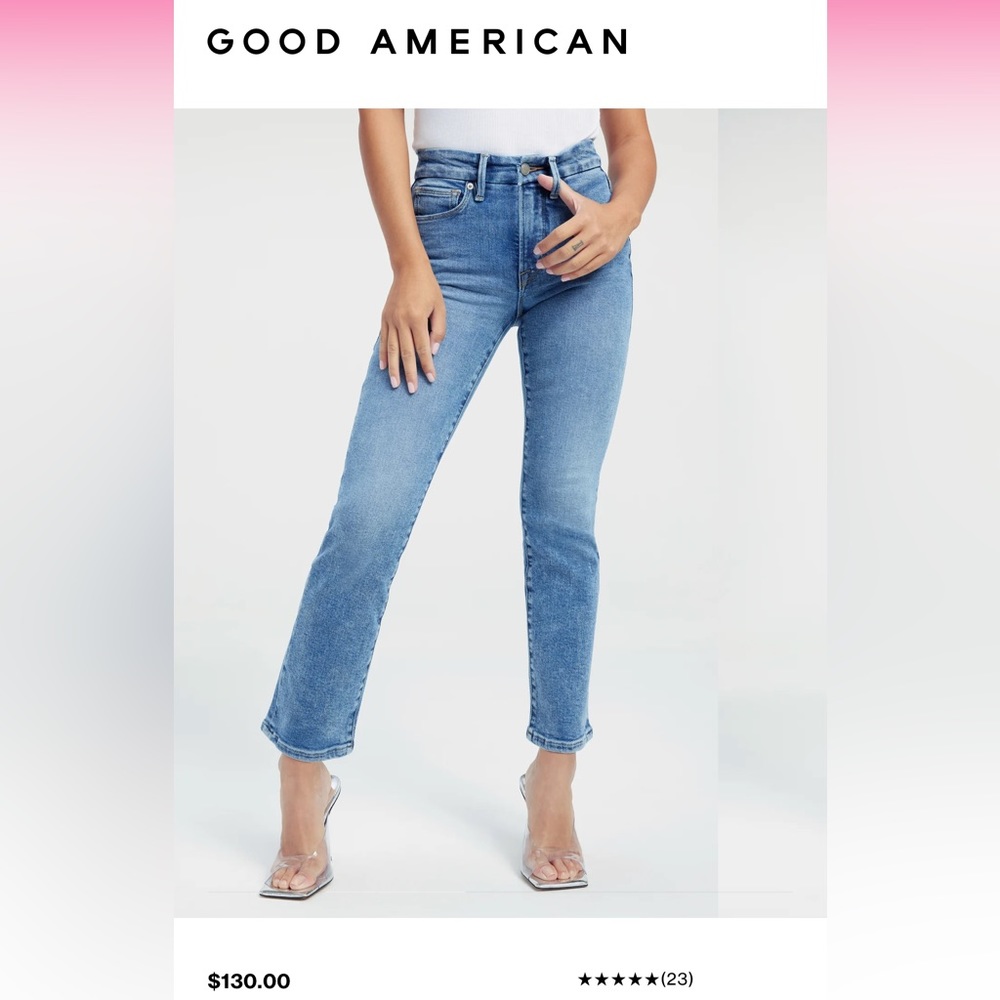 GOOD PETITE STRAIGHT LIGHT COMPRESSION JEANS 👖